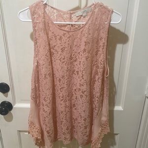 NWT/ Blush pink lace sleeveless top